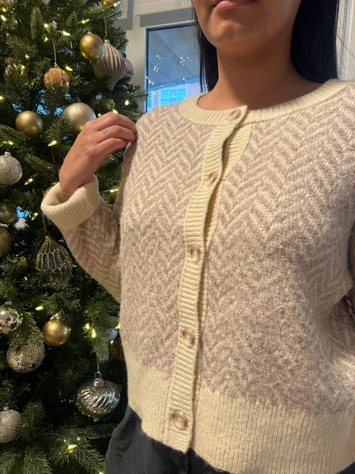 the herringbone cardi